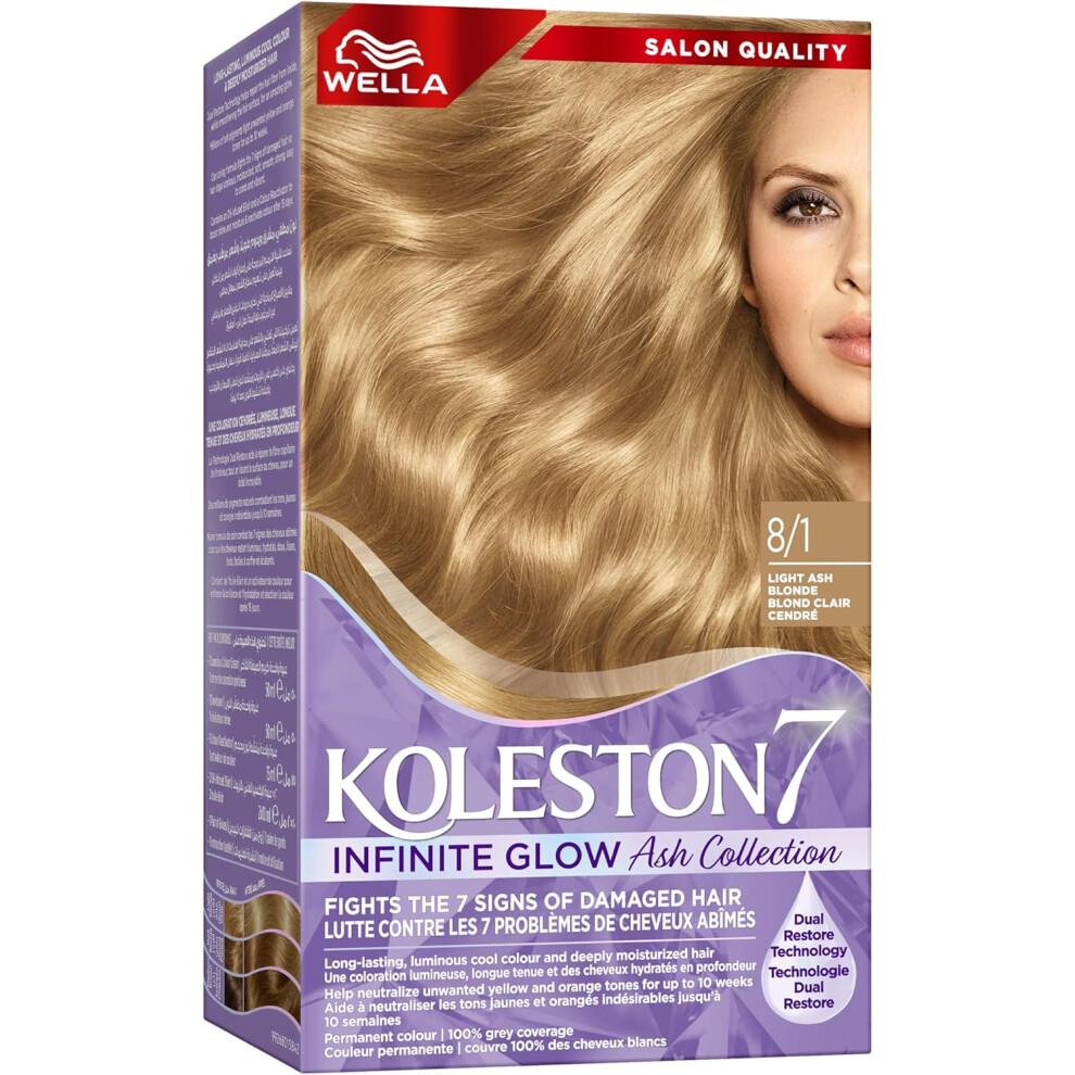 Light Wella Koleston Supreme Hair Color Infinite Glow Ash 8/1 ( Ash Blonde) | Super Quality |Long-Lasting, Luminous Color & Deeply Moisturized Hair