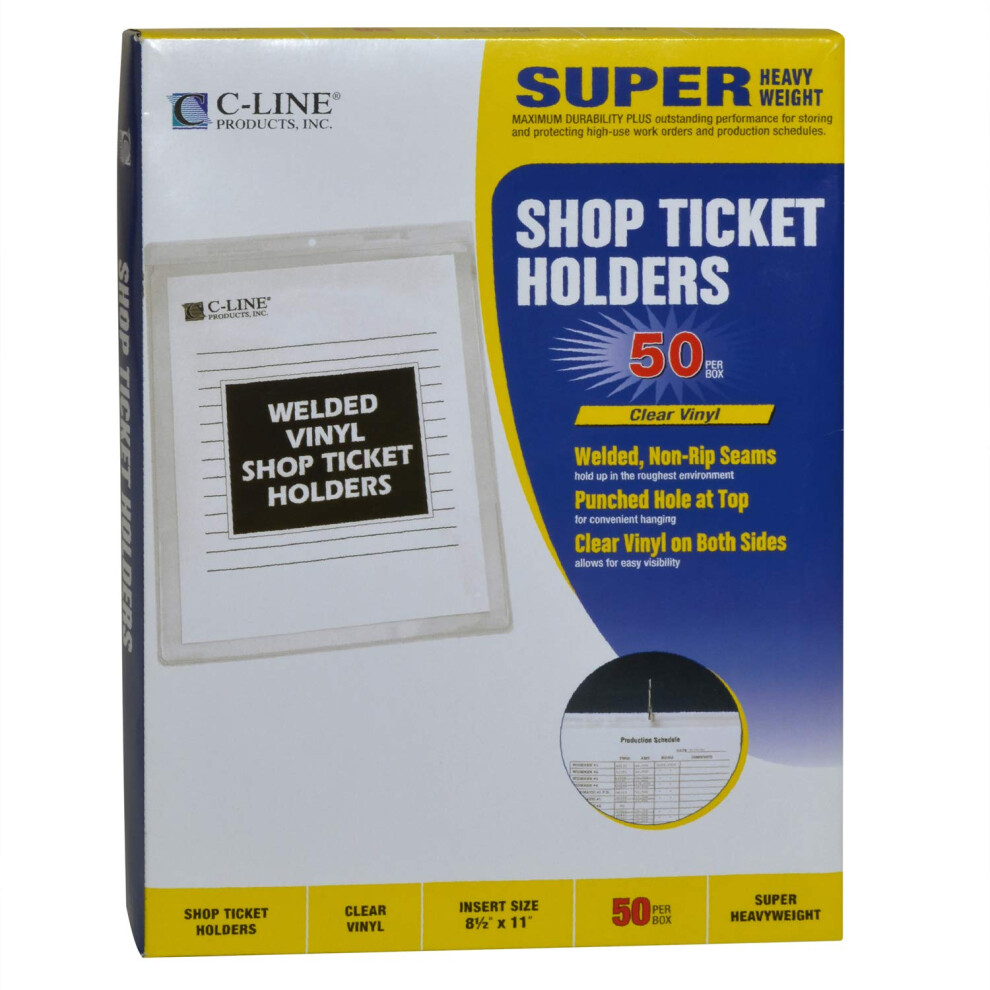 Photos - File Folder / Lever Arch File C-Line Vinyl Shop Ticket Holders Both Sides Clear 8.5 x 11 Inches 50 per Box 80911