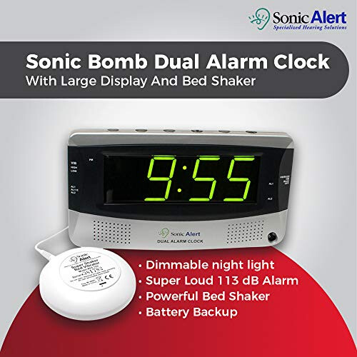 Sonic Alert 0 Sonic Bomb Extra Doppelwecker mit gro  em Display    SBD375SS Silber 1