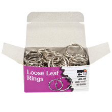 Charles Leonard Loose Leaf Rings med snppstngning Nickelplterad 1-1/2 tum diameter Silver 100-pack (R-49)