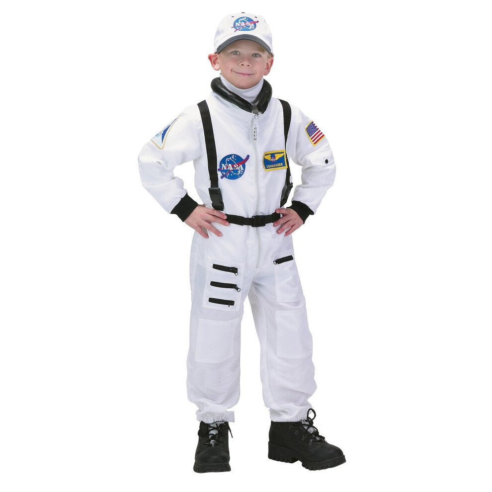 Photos - Fancy Dress Aeromax ASW-1214 Junior Astronaut Suit with Embroidered Cap size 12 14 white White ASW-1214
