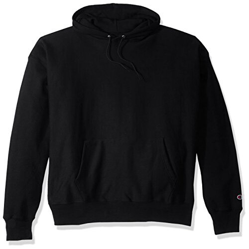 Champion – Reverse Weave Fleece-Pullover-Kapuzenpullover für Herren, Schwarz, Größe L