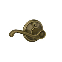 Schlage F170 FLA 609 RH Pravý klikací dveřní klika, jednostranná, neotáčející se, starožitný mosaz