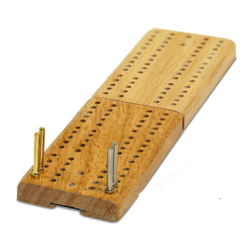 WE Games Ξύλινη Φορητή Τράπουλα Cribbage με Μεταλλικά Πιόνια, Μικρό Μέγεθος για Ταξίδια