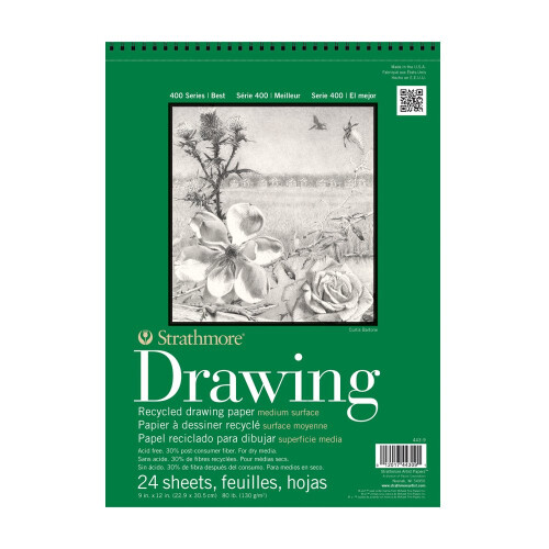 Strathmore 400 Series Recycled Drawing Pad  Medium Surface  14""""x17"""" Wire Bound  24 Sheets