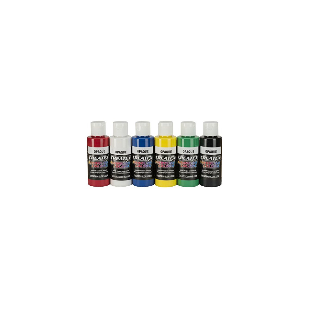 Createx Colors 5803-00 2 oz Opaque Airbrush Paint Set  2 Ounce (Pack of 6)  Multicolor  12 Fl Oz