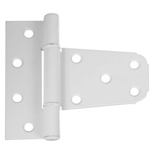 3-1/2"""" White Gate Hinge National Hardware N342-568 Lighter-Duty Gate Tee Hinge Aluminium