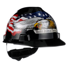 MSA 10079479 V-Gard hornyolt kemnykalap American Eagle kapacits trfogat polietiln szabvnyos fekete/piros/fehr/kk