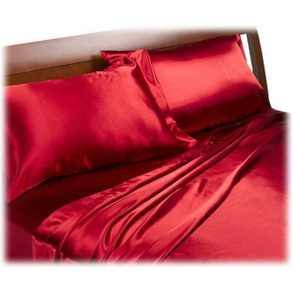 Set Lenzuola Royal Opulence Divatex Home Fashions In Raso Rosso Per Letto King Size