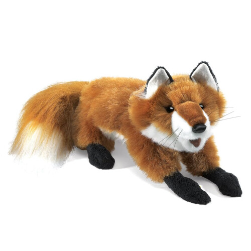 Folkmanis Small Red Fox Hand Puppet  Red  White  Black
