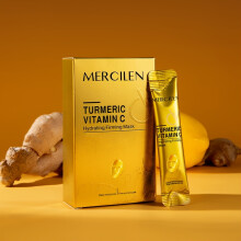 Kurkuma vitamine C retinol hydraterende en brandmasker 6g*10 stcs, bevattende collageen, vitamine E, niacinamide en plantensqualane