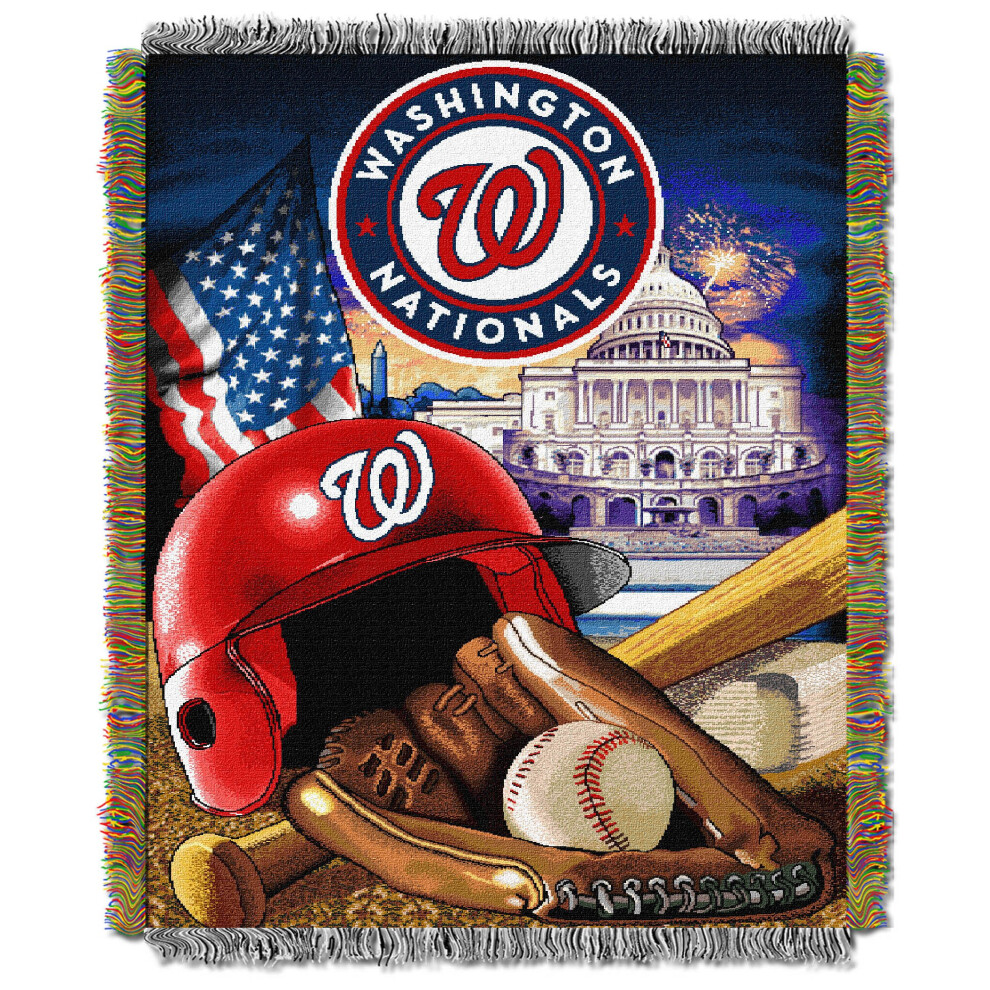 Couverture tiss   e en tapisserie MLB Washington Nationals de The Northwest Company 48"" x 60"" Home Field Advantage