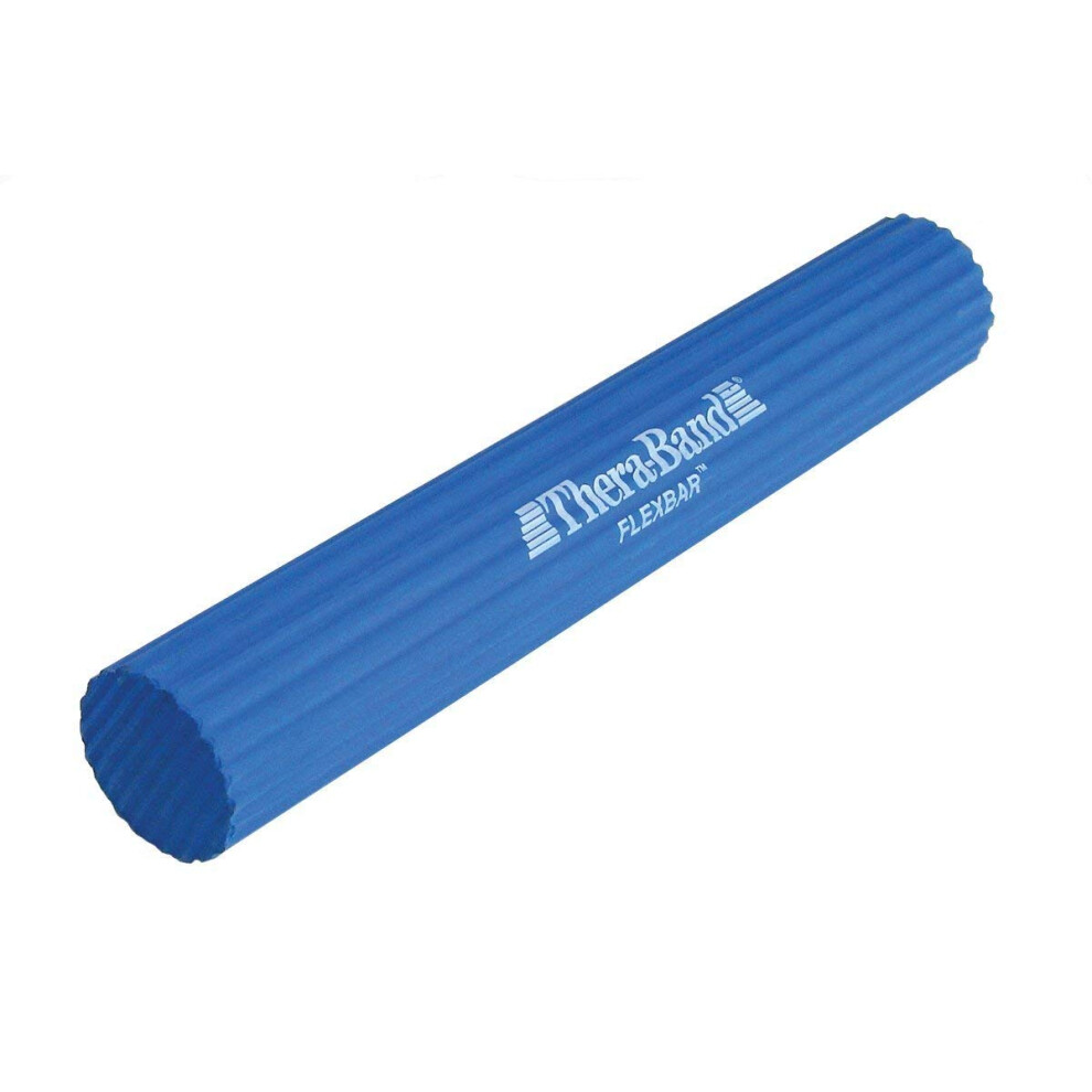 Theraband FlexBar  Tennis Elbow Therapy Bar  Relieve Tendonitis Pain & Improve Grip Strength  Resistance Bar for Golfers Elbow & Tendinitis  Blue  Hea