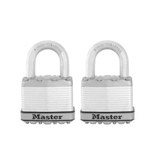 Master Lock M5XT Magnum Heavy Duty Buitenhangslot met Sleutel 2-Pack Gelijksluitend Zilver
