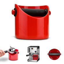 Dreamfarm Grindenstin Sturdy  Compact  Modern Space-Saving Espresso Coffee Grind Knock Box - Red