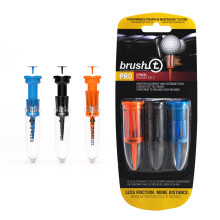 Brush-T Multi-Pack med 3 Golf Tees (Tr? Driver Oversized) - Lav friktion Mere afstand ensartet h?jde