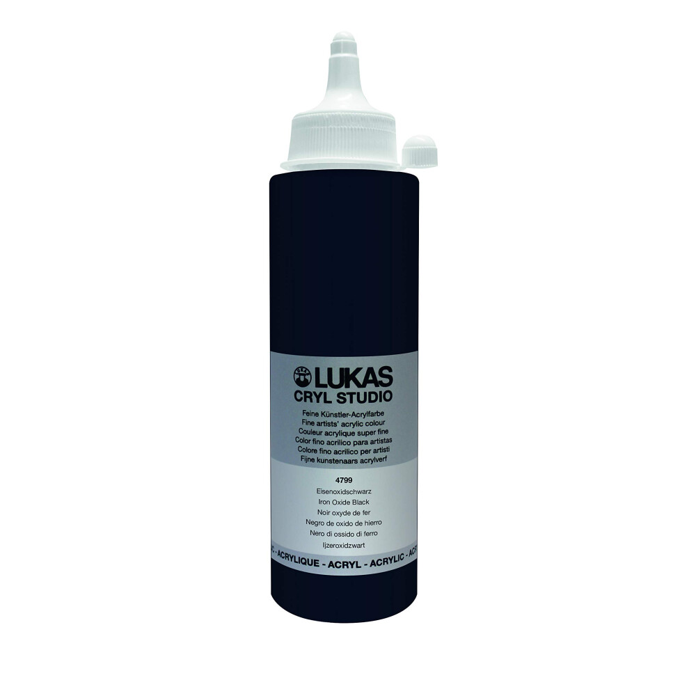 Peinture acrylique premium LUKAS Cryl Studio 250 ml, oxyde de fer noir