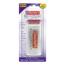 Cepillos interdentales y palillos dentales The Doctor's BrushPicks 2 en 1, eliminadores de placa, 120 palillos (paquete de 1)