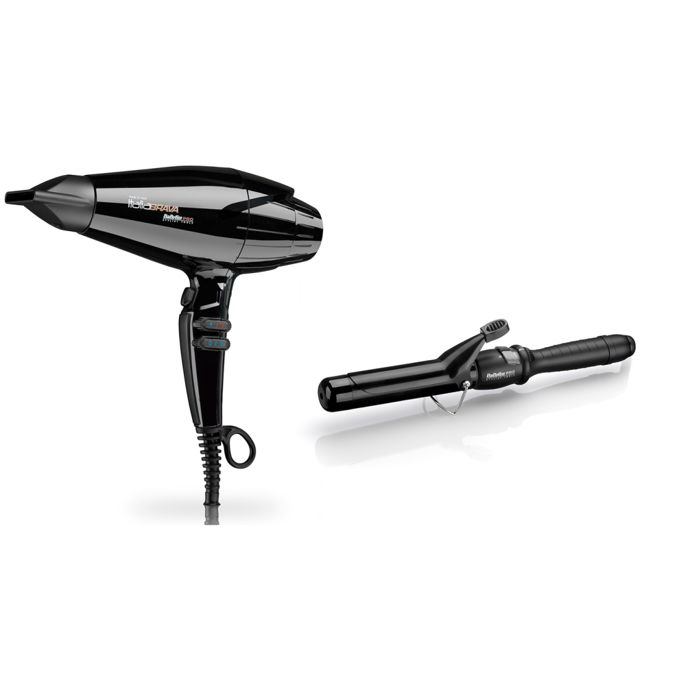 Babyliss Pro ItaliaBRAVA Dryer and Dial-A-Heat Tong 13mm