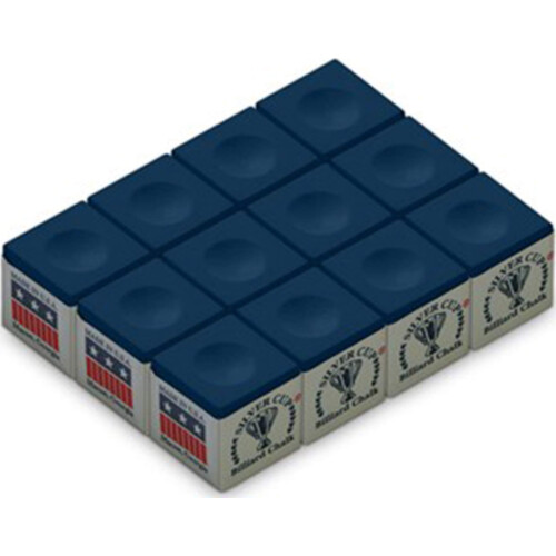 Silver Cup Billard/Pool Queue Kreidebox Blau 12 W  rfel