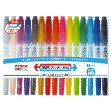 Zebra Dual Tip Extra Fine Paper Marker Mackee fr papper Water Base Ink 15 frger assorterad - WYTS5-15C