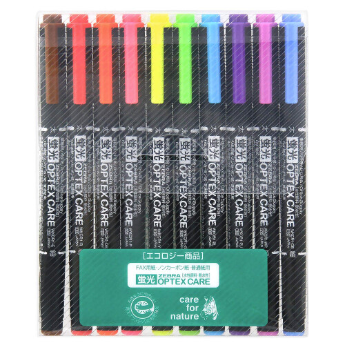 ZEBRA WKCR1-10C Highlighter Optex Care 10 Culori