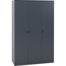 Dakota 3 Door Wardrobe Dark Grey Metal Drawer Hinges and Handles