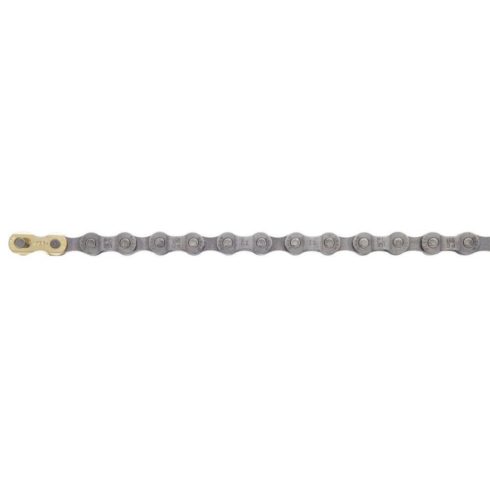 SRAM PC 951 9-Speed Bicycle Chain with PowerLink Chain Connector  Grey Links