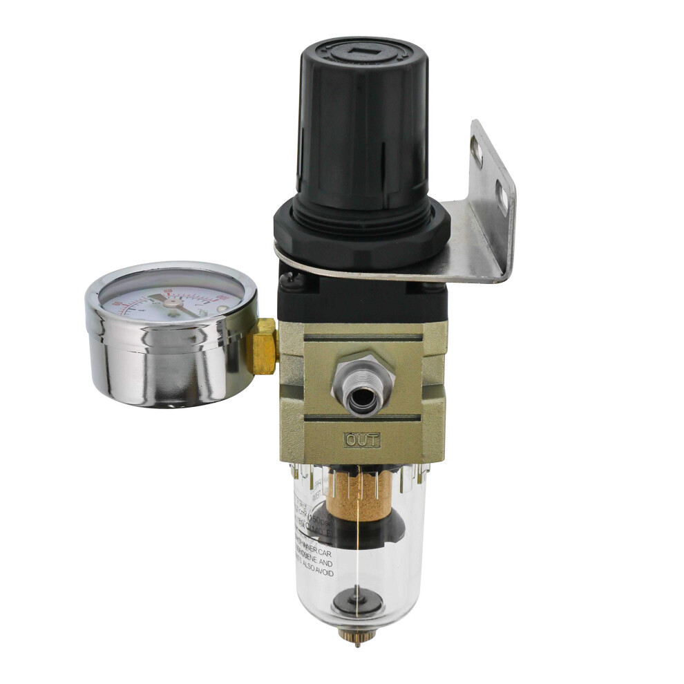 Master Airbrush Heavy Duty Premium - True Diaphragm Mini Regulator With Gauge And Water Trap Filter Fits Airbrush Compressors 844825084926