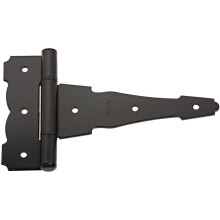 National Hardware N881-912 V841 OrnamentalReversible T Hinges in Black  2 pack