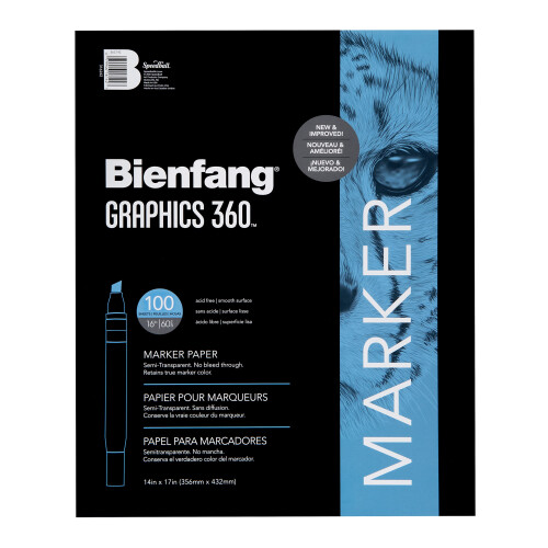 Bienfang Graphics 360 Marker Paper Pad 14 polegadas por 17 polegadas 100 folhas