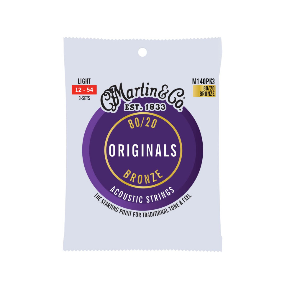 Martin Guitar Original Acoustic M170 80/20 Bronze Extra Light-Gauge Guitar Strings