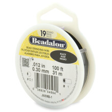 Srma de srma din o?el inoxidabil Beadalon cu 19 fire.012 in / 0,30 mm Negru 100 ft / 31 m