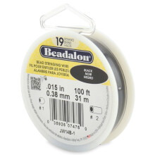 Srma de srma din o?el inoxidabil cu 19 fire Beadalon.015 in / 0,38 mm Negru 100 ft / 31 m