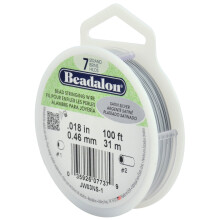 Beadalon 7 Strand O?el inoxidabil Srma de margele.018 in / 0.46 mm argint satin 100 ft / 31 m