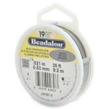 Srma de srma din o?el inoxidabil Beadalon cu 19 fire.021 in / 0,53 mm stralucitor 30 ft / 9,2 m