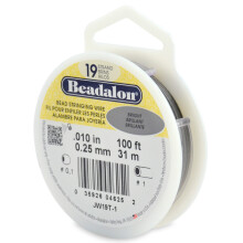 Srma de srma din o?el inoxidabil Beadalon cu 19 fire.010 in / 0,25 mm stralucitor 100 ft / 31 m