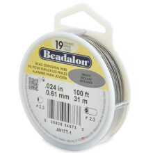 Srma de srma din o?el inoxidabil Beadalon cu 19 fire.024 in / 0,61 mm stralucitor 100 ft / 31 m