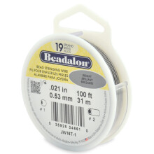 Srma de srma din o?el inoxidabil Beadalon cu 19 fire.021 in / 0,53 mm stralucitor 100 ft / 31 m