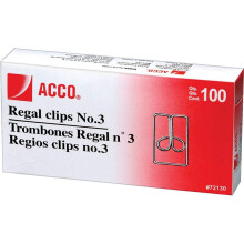 ACCO #3 Regal Owl Clips  Steel Wire  1 Inch Length  Silver  100 Clips per Box A7072130