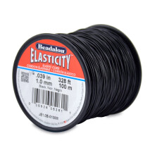 Snur elastic de elasticitate Beadalon 1,0 mm / .039 in negru 100 m / 328 ft