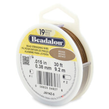 Srma de srma din o?el inoxidabil cu 19 fire Beadalon.015 in / 0,38 mm Bronz 30 ft / 9,2 m