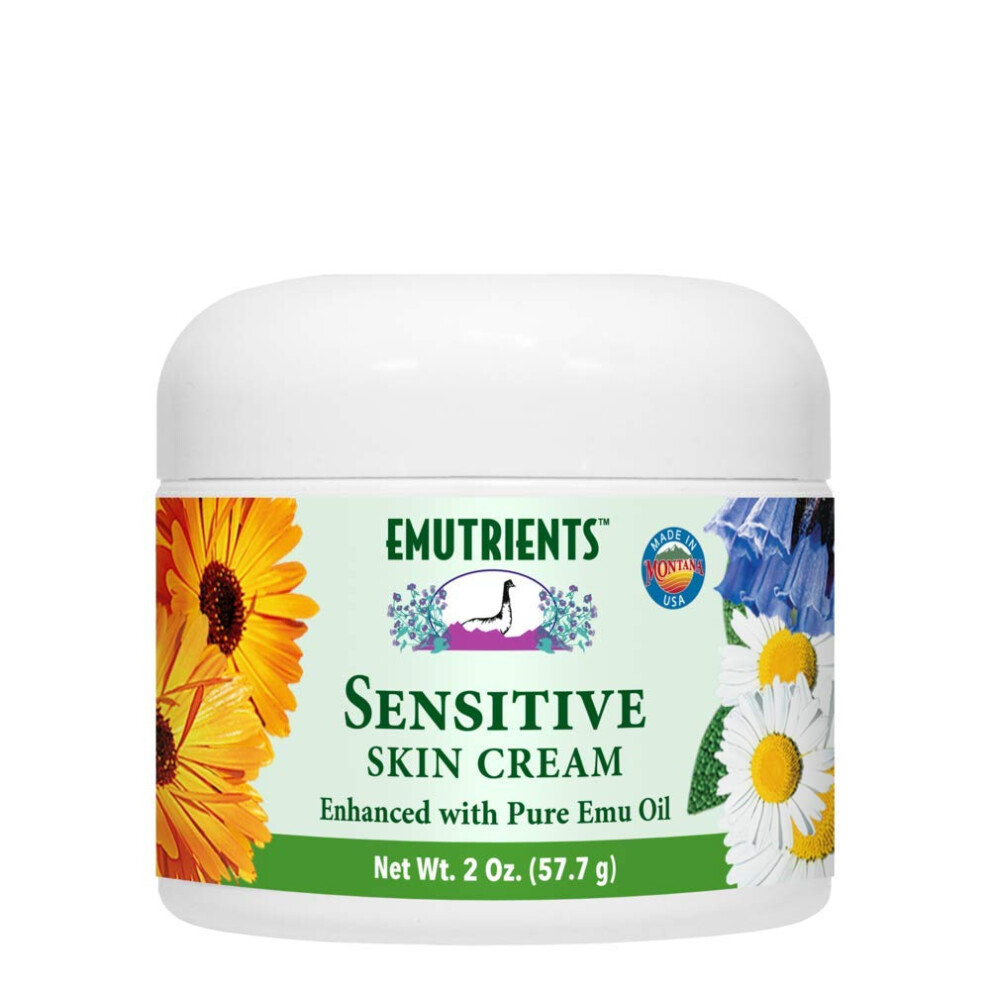 Montana Emu Ranch Cream - Sensitive Skin 2 Ounce Jar - Enhanced With Pure Emu Oil And Formulated To Protect Delicate Skin
