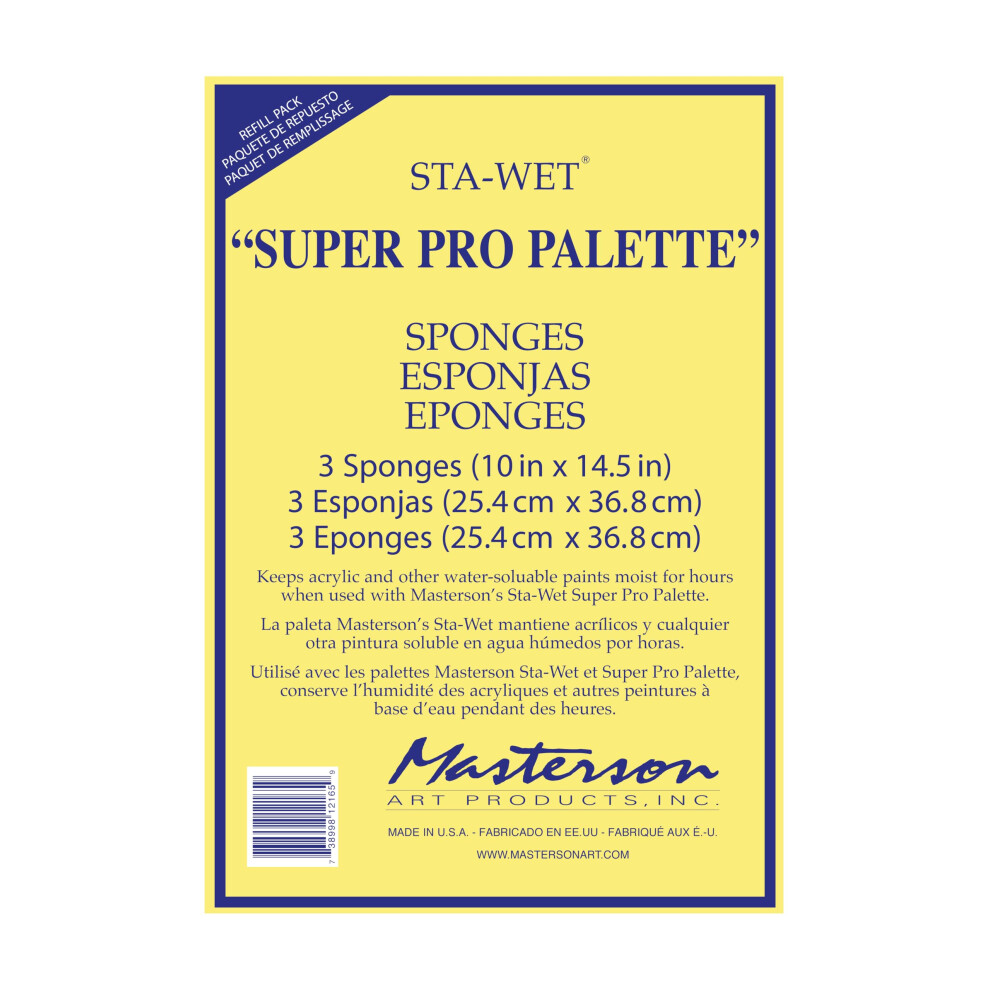 Masterson Sta-Wet Super-Pro Palette Sponge Navulling 3-Pack-image