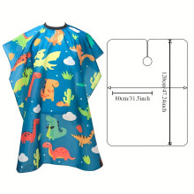 Kinderkapsel cape met leuk dinosauruspatroon, verstelbare snapssluiting, lichtgewicht waterdichte salon cape voor kinderen