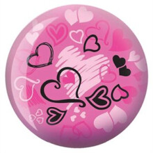 Palla da bowling Brunswick Products Hearts Glow Viz-A rosa/nera da 12 libbre