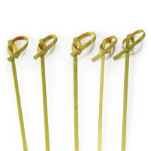Bamboomn 4.7 """" Bambus Green Knoted Knot Skewers Picks til cocktails og hors 'd'oeuvres fest leverer 100 stykker