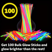 100 -stcs super heldere gemengde kleur gloedsticks armband ketting set - premium glow party benodigdheden en decoraties