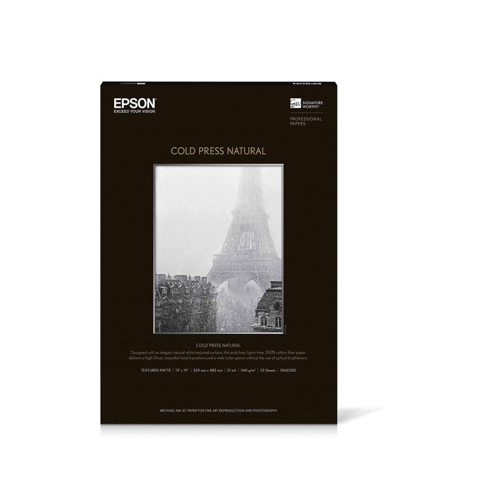 Epson cold Press Natural Matte Inkjet Photo Paper 13 x 19 25 Sheets S042300