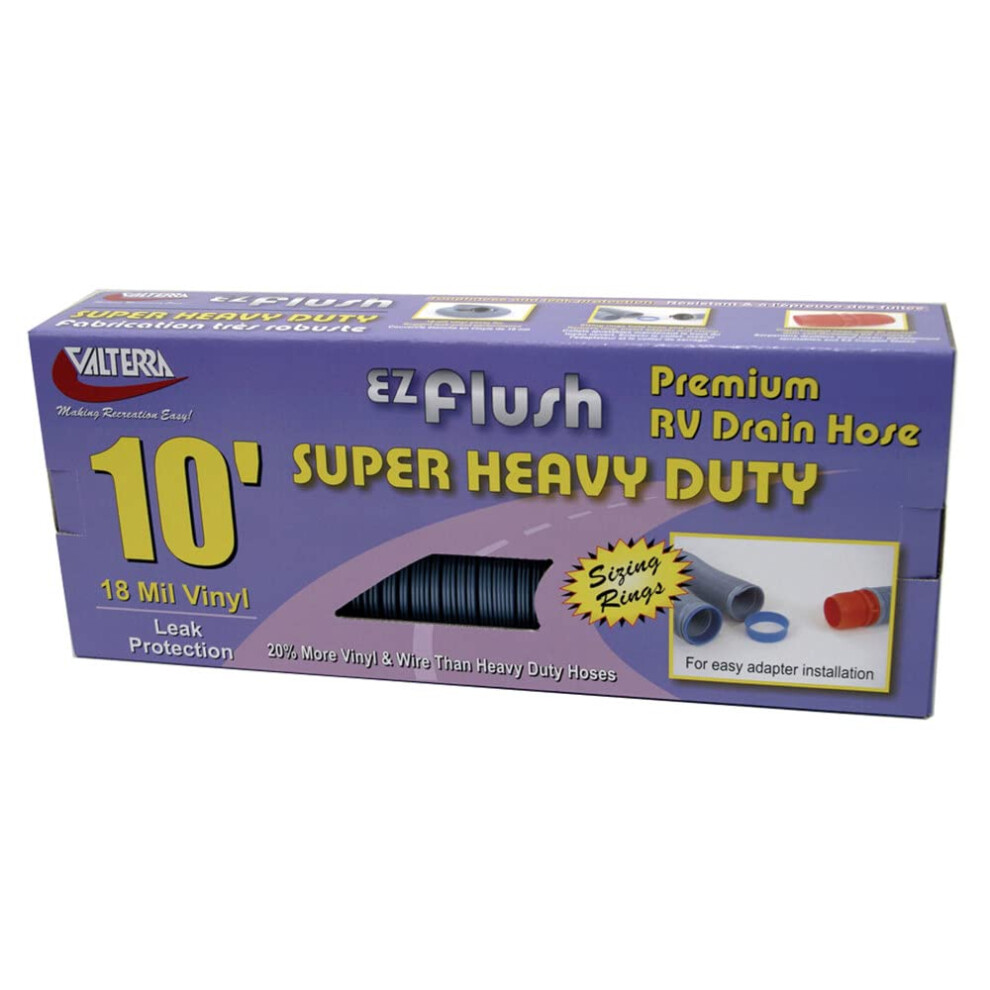 Valterra D04-0043 Ez Flush Slate Blue 10' Super Heavy Duty Afvoerslang-image